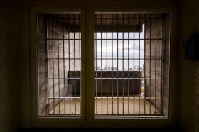 prison cell with lake view