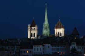 Kirchtürme in der Altstadt von Genf.