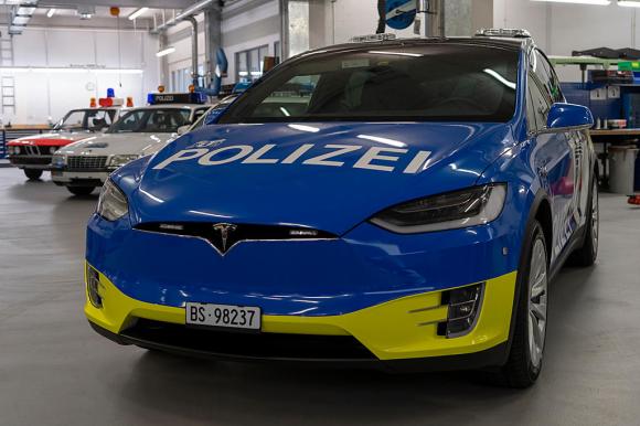 Police Tesla car