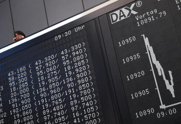 German stock exchange trading board