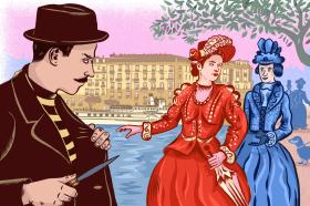 O atentado cometido contra a imperadora Sisi em Genebra, retratado pela artista Andrea Caprez.