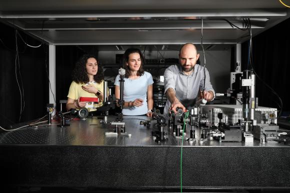 Eirini Tagkoudi, Camille Brès and Davide Grassani, authors of the laser study