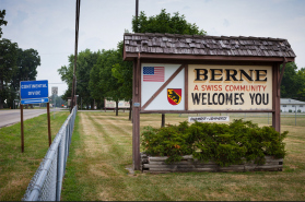 Willkommensschild Berne, Indiana
