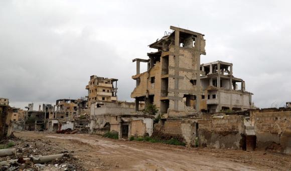 Inmuebles en ruinas en Raqqa, Siria.