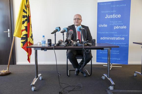 Geneva prosecutor Jornod at a press conference