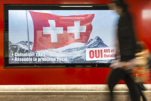swiss campaign poster for tax reform