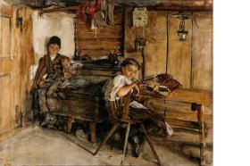《孩子房》，Clara von Rappard创作的、无日期记载的布面油画。