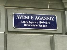 「アガシー通り」と仏語で書かれた標識