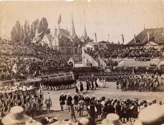 Photo de la cérémonie d ouverture de la Fête des Vignerons en 1889