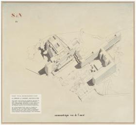建築家ル・コルビュジエによるパレ・デ・ナシオンの完成予想図。ル・コルビュジエの作品は当時開催されたコンペで1位に輝いたが、最終的にはジュネーブ州当局によって却下された