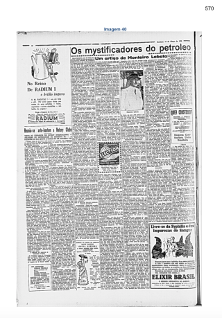 Artigo de Monteiro Lobato publicado no jornal Correio Paulistano, 13.03.1936.