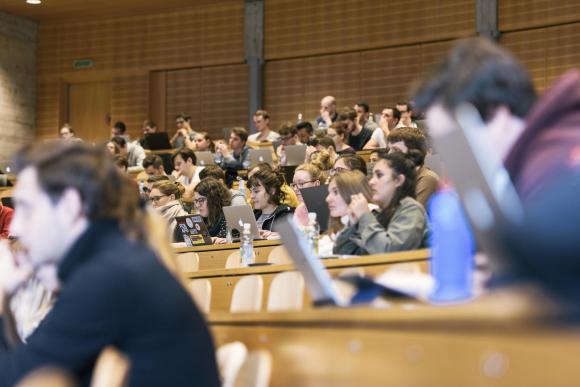students following a lecture