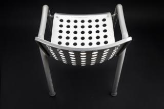 silla de jardín en aluminio.