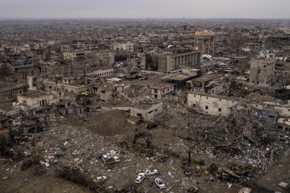 The city of Mosul in ruins