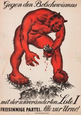 Radical Party poster warning voters not to support the Red Bolshevik monster