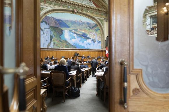 Inside the Swiss parliament