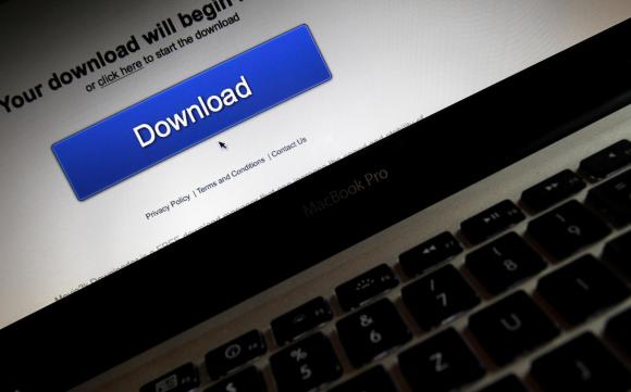 A download button on a computer screen