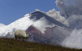 The Cotopaxi volcano erupting in 2015.