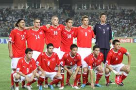 Switzerland’s victorious U17 team before the final,