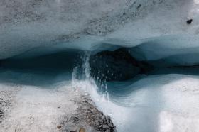 water running from a glacier