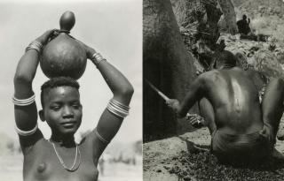 モフ族の少女（左）。ツェデ族の鍛冶場（右）。共にマンダラ山で1953年撮影