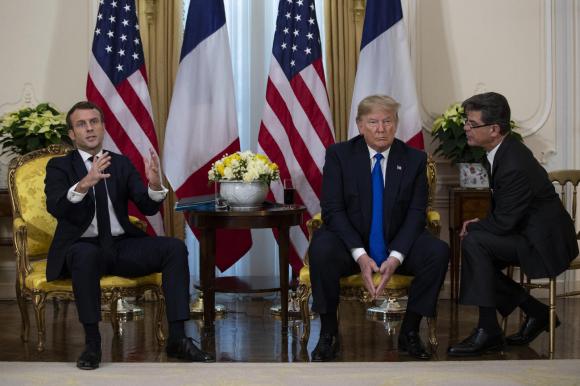 Trump with Macron and an interpreter