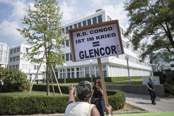 Protesters outside Glencore HQ