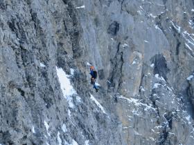 Climber on the Eiger North Face