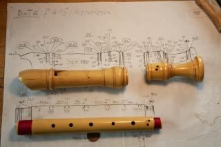 Flauta e plano de construção