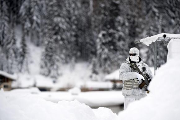 Swiss soldier in Davos