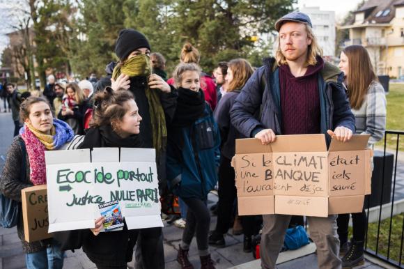 cllimate activists outside court
