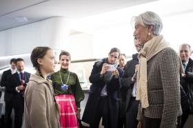 Greta Thunberg y Christine Lagarde