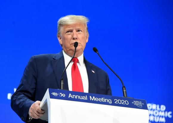 Donald Trump bei seiner Rede in Davos