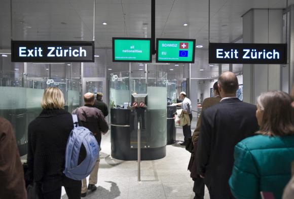 passport control in Zurich