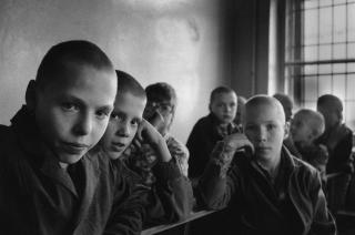 Children who have been picked up and taken to the distribution centres by the Russian Militia.