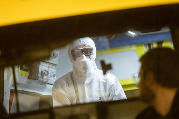 Person in protective suit