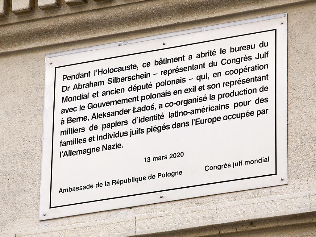 Genève dévoile une plaque à la mémoire d'Abraham Silberschein SWI