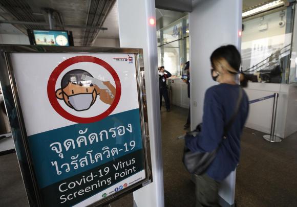 point de contrôle pour le coronavirus en Thaïlande