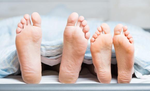 two pairs of feet
