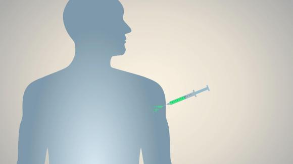 Needle in arm