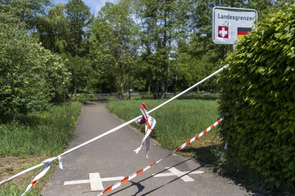Border crossing in rural area between Germany and Switzerland