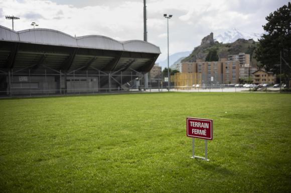 Empty football pitch