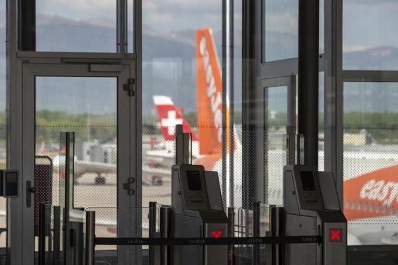 Easyjet airplanes at Geneva airport