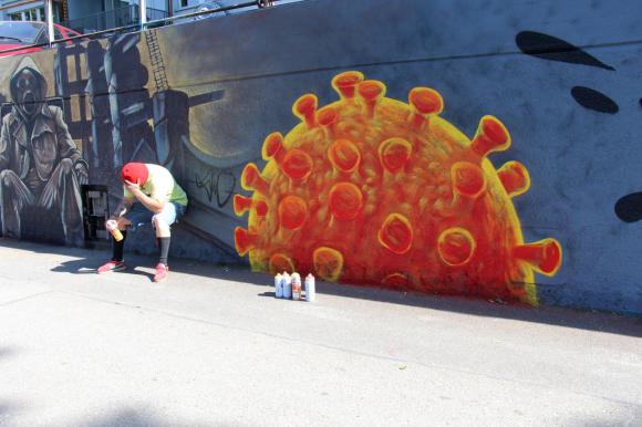 2020年5月25日，日内瓦的街头艺术