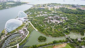 vue aérienne de la baie de Singapour