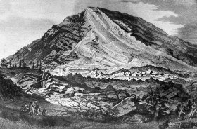 ロスベルク山と1806年9月2日の土砂崩れを描いた図