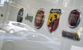 Logos from Fiat-Chrysler car models