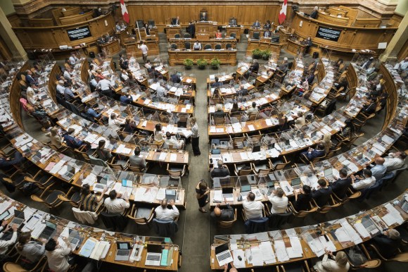 Une vue du Conseil national pendant la session parlementaire d automne.