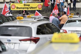 Protest by taxi drivers against Uber