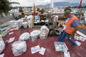 Sorting through rubbish